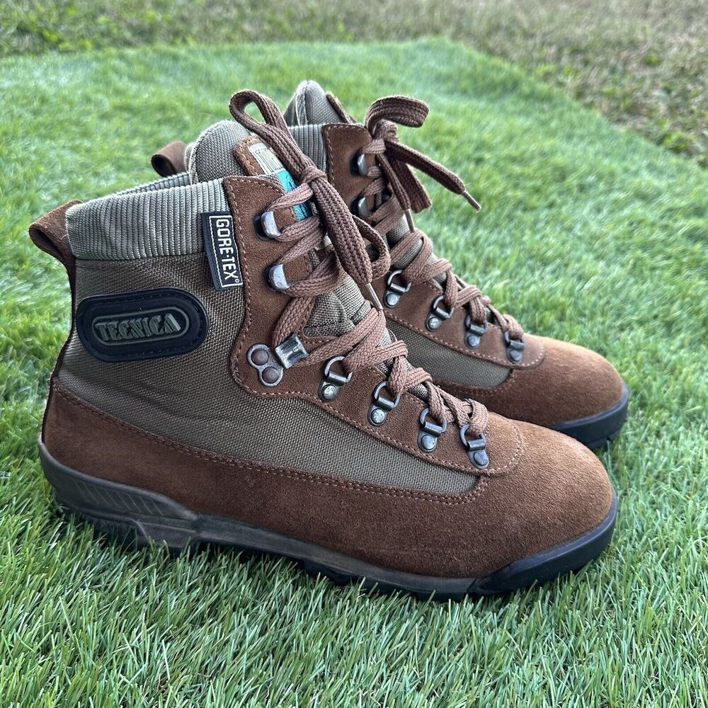 Vintage Tecnica Trekking‎ Boots Mens 6.5 Brown Hiking Outdoors Gorpcore